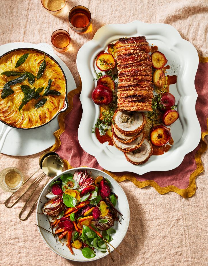 Porchetta + Potato Gratin + Roasted Vegetables Easter Recipes | Harvey ...