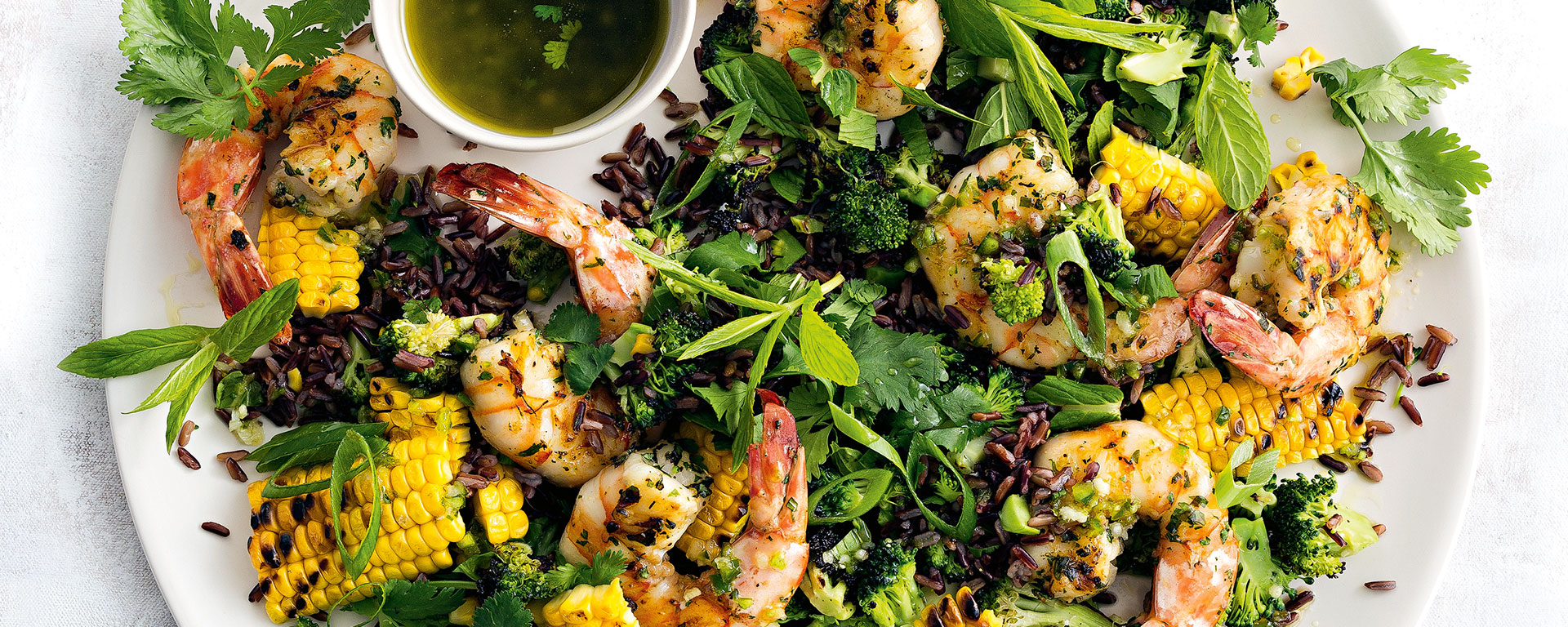 Spicy Lime And Honey Prawns With Charred Corn And Broccoli Harvey Norman Australia