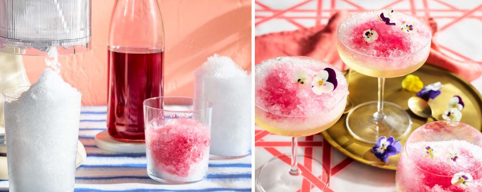 Peach Bellini shaved ice with the ice shave attachment, Recipe