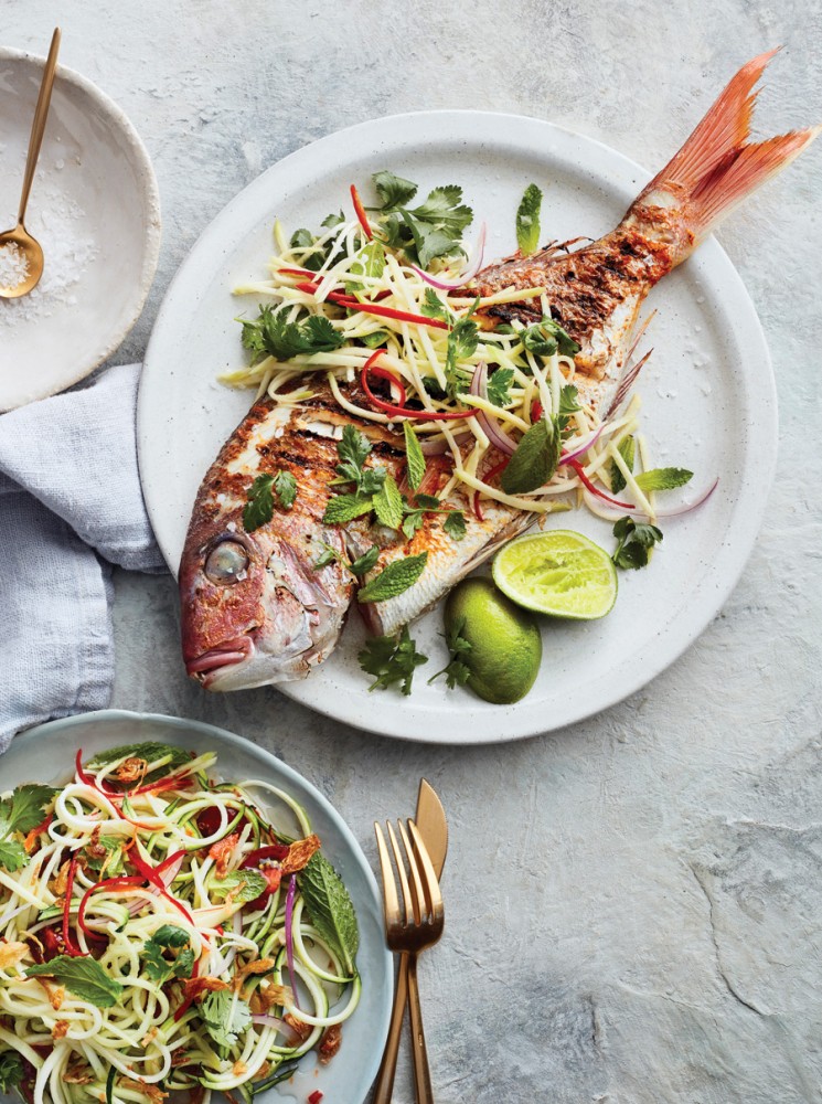 Snapper With Green Mango And Zoodle Salad | Harvey Norman Australia